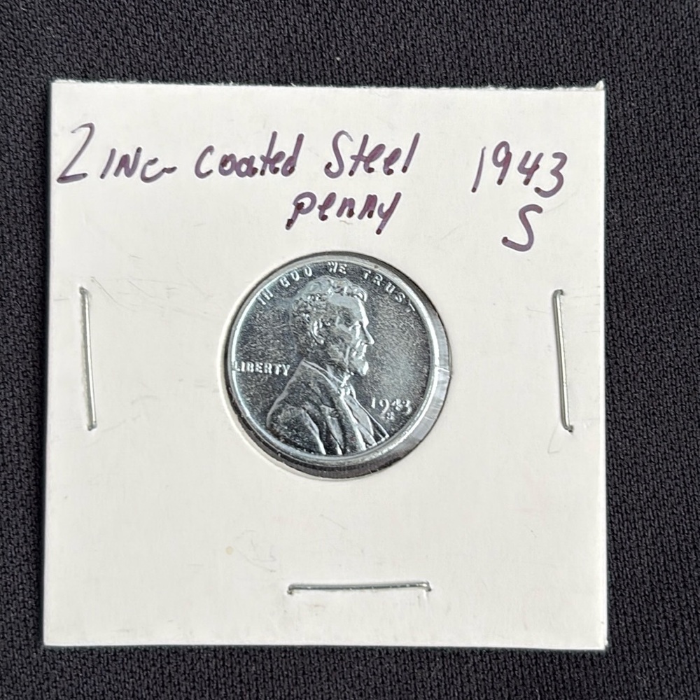 1943 S Lincoln Head Cent 1943S Steel Penny San Francisco Mint Collectible Coin